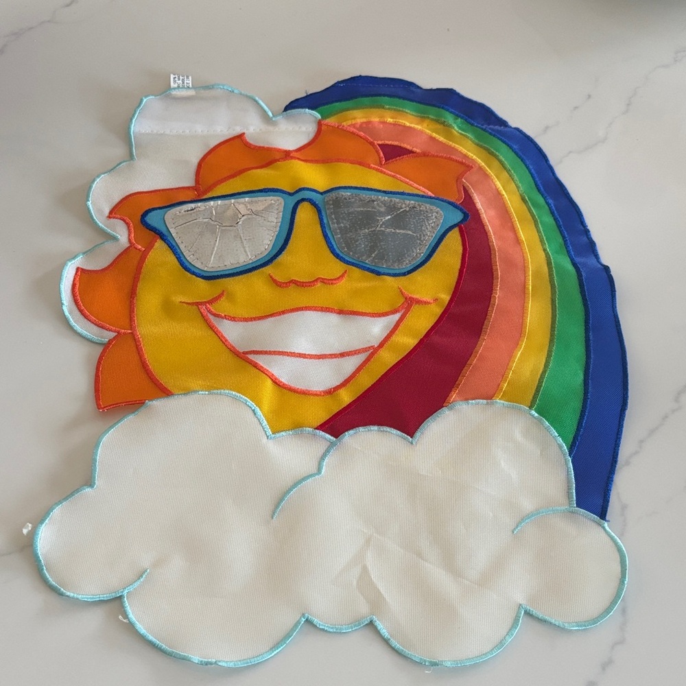Garden appliqué flag - Summer